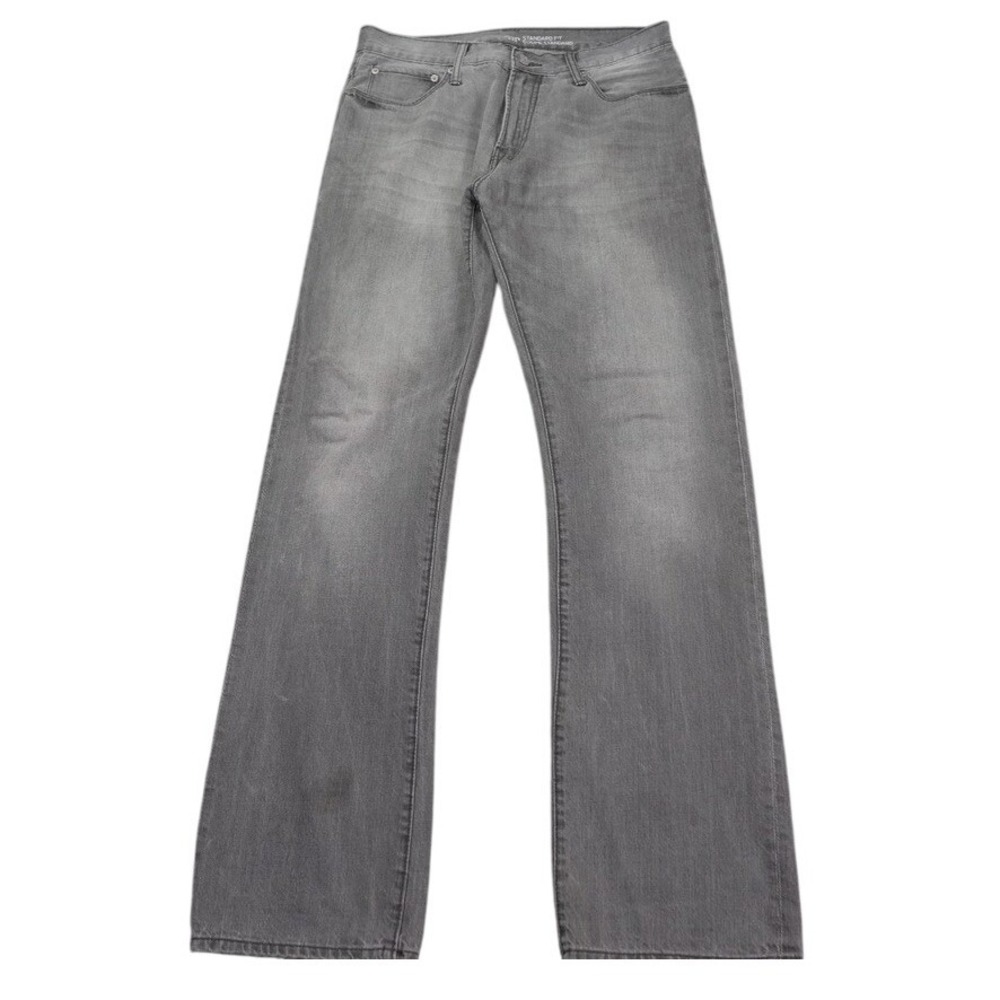 Gap Standard Fit Jeans Men 32x33‎ Grey Denim Faded Casual Biker Urban